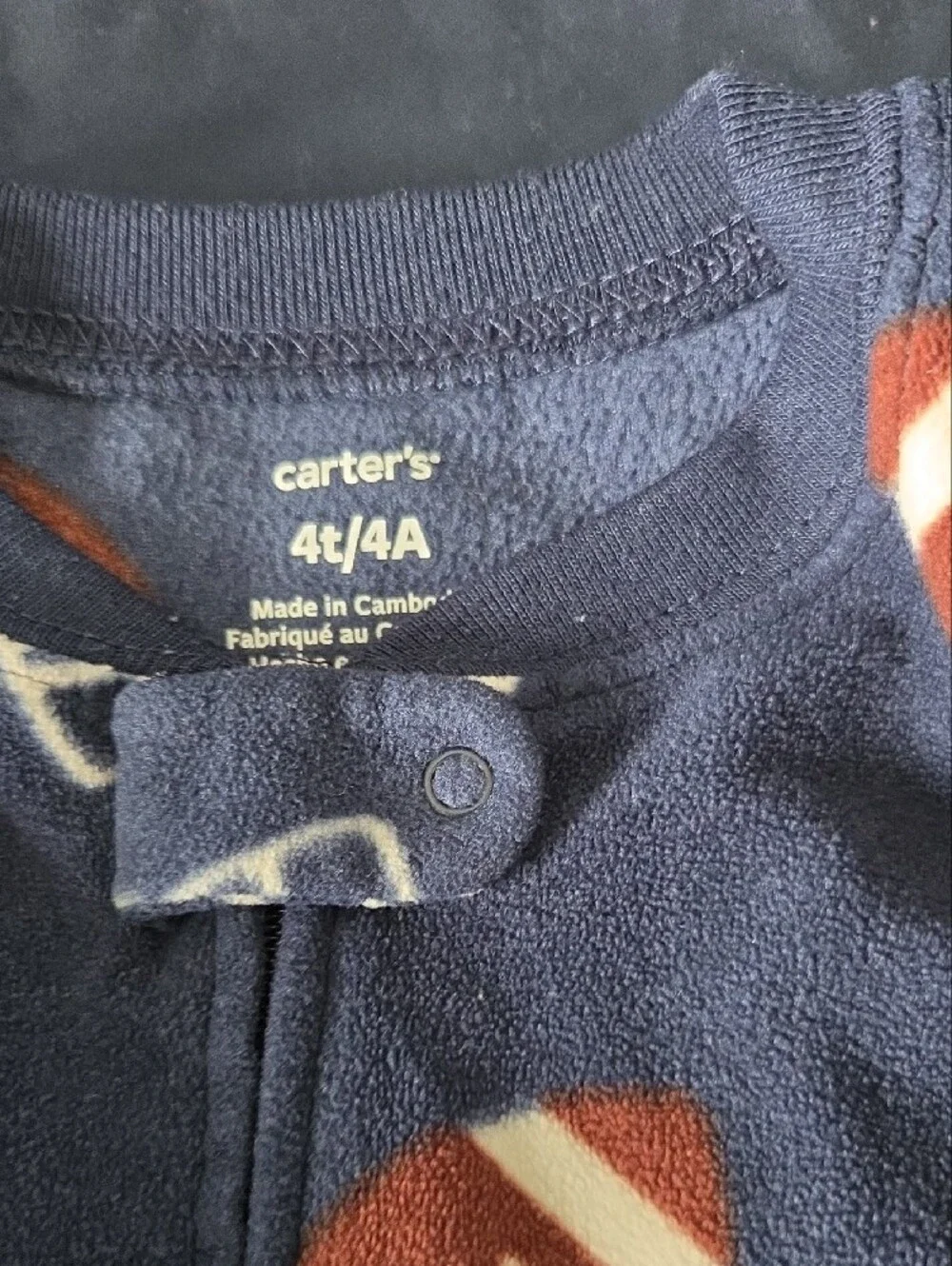 Carter's Navy Football & Rocket Fleece Footed Pajamas- Set of 2 Size 4t, Kids